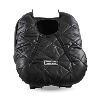 CozyBaby Premium Infant Car Seat Cover with Dual Zippers & Elastic Edge, Black - VMInnovations
