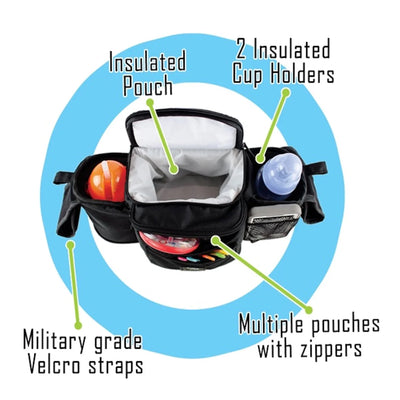 Cozy Cover Stroller Organizer Insulated Storage Caddy Basket, Black(Used) - VMInnovations