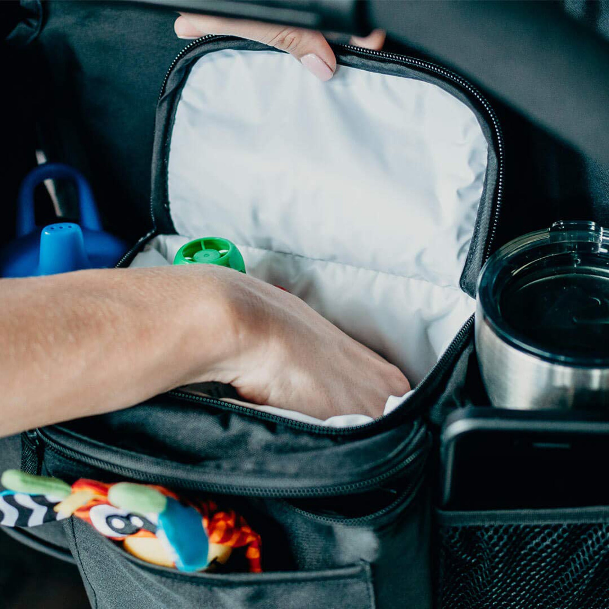 Cozy Cover Stroller Organizer Insulated Storage Caddy Basket, Black(Used) - VMInnovations