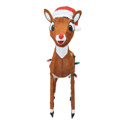 ProductWorks 24 In Rudolph & 32 In Bumble Snowman and Holiday Tree Pre Lit Decor