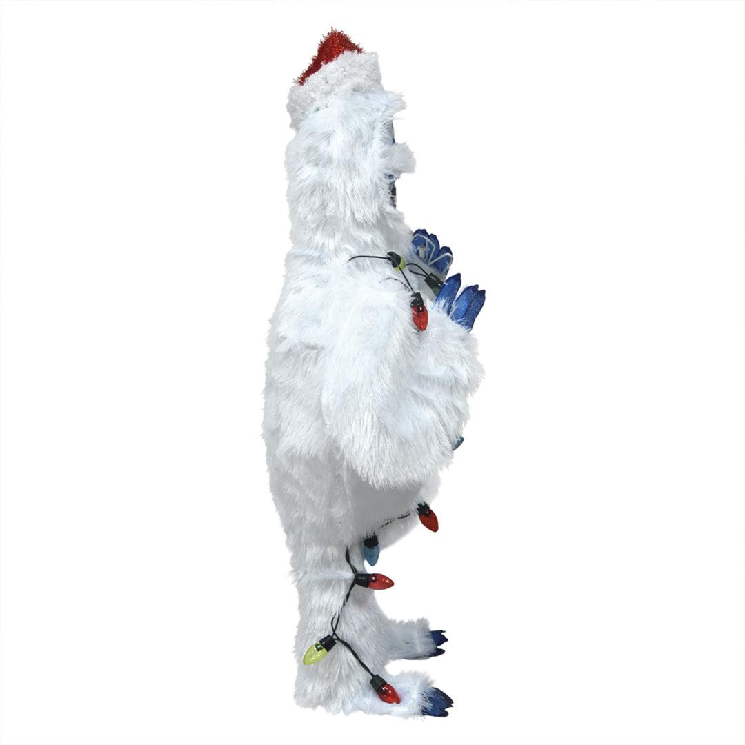 32 Inch Bumble Snowman with Santa Hat Pre Lit Outdoor Holiday Decor (Used) - VMInnovations