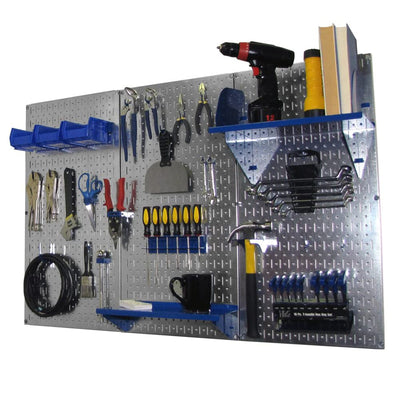 4 Foot Metal Pegboard Standard Tool Organizer for Garages, Silver (Open Box)