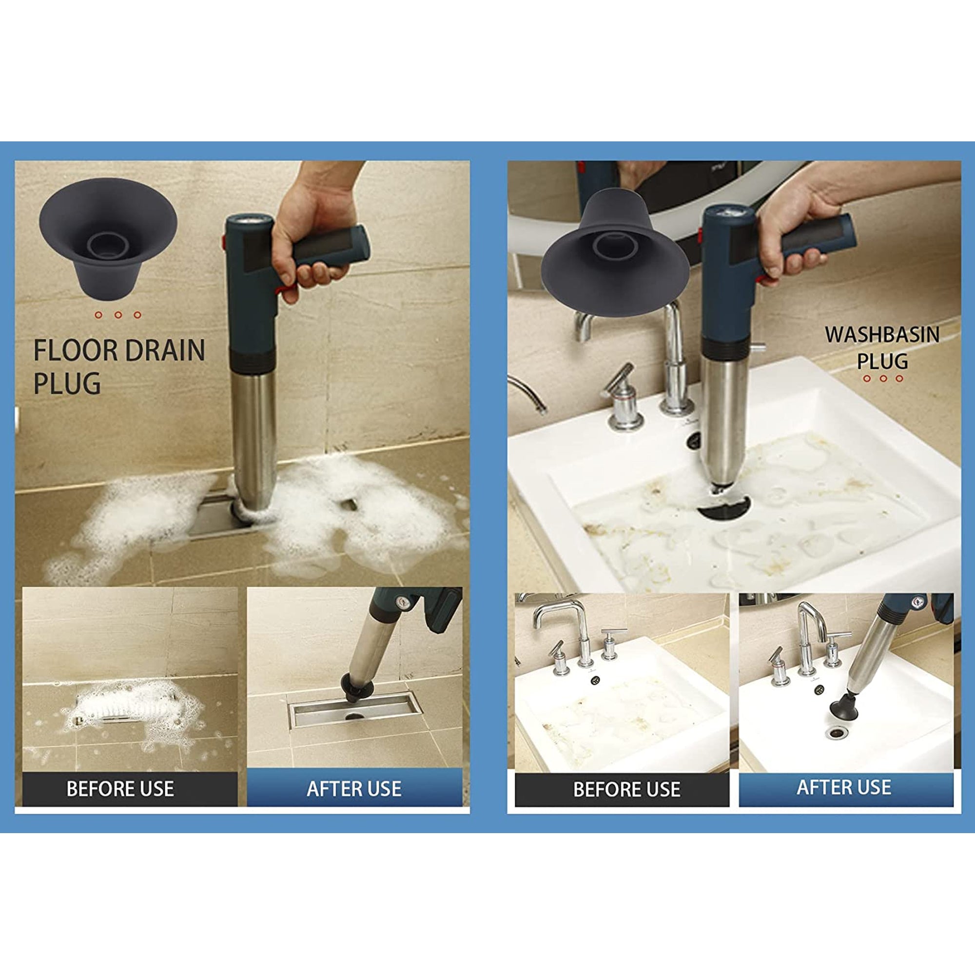 FEIYABDF Electric High Pressure Air Gun Plunger for Unclogging Pipes (Open Box) - VMInnovations