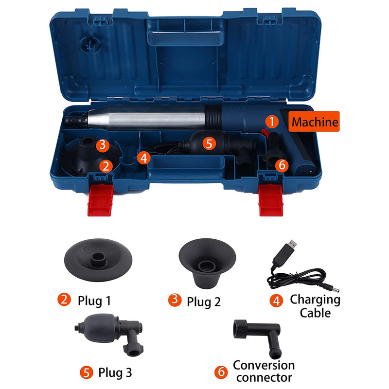 FEIYABDF High Pressure Air Gun Plunger for Unclogging Pipes, Tool Only (Damaged)