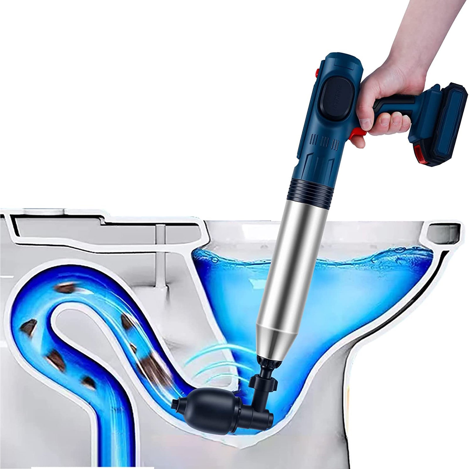 FEIYABDF Electric Rechargeable High Pressure Pipe Unclogging Air Gun Plunger - VMInnovations