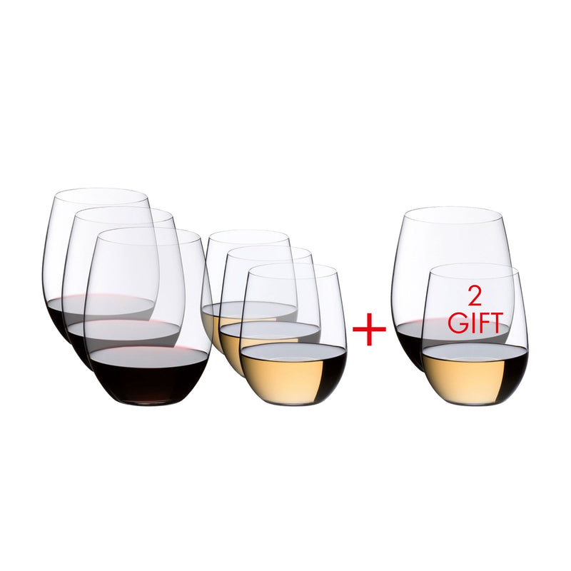 Riedel O Cabernet & Viognier Mixed Wine Tumbler Stemless Glass Set (8 Pack)