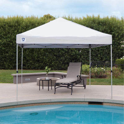 Z-Shade Straight Leg Canopy Tent w/ a 4 Pack of Wrap Around Weight Bags, White