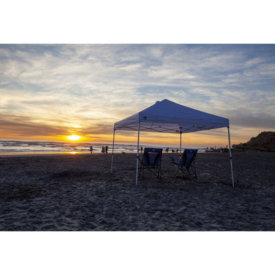 Z-Shade Straight Leg Canopy Tent w/ a 4 Pack of Wrap Around Weight Bags, White