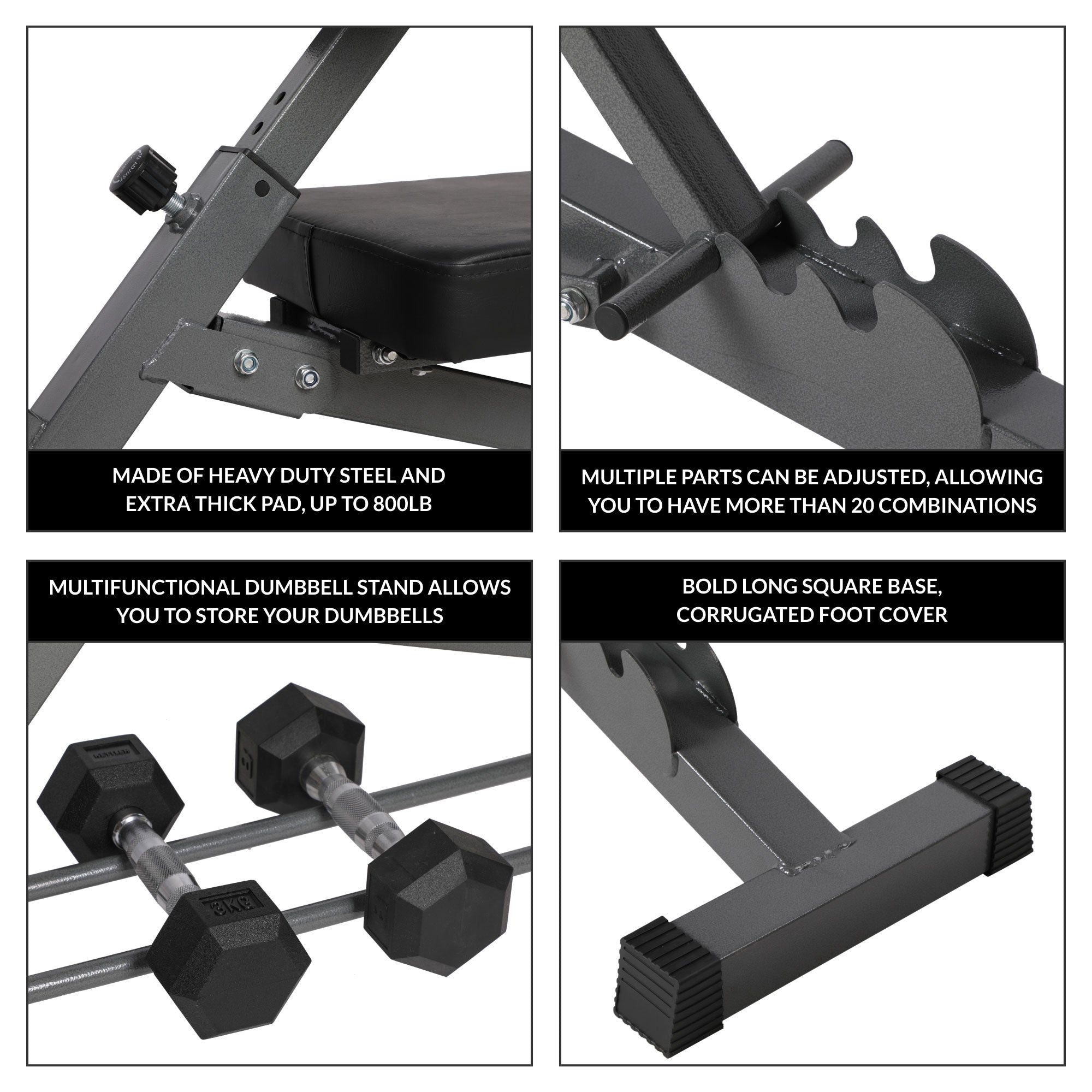 Multi Functional Weight Training Exercise Bench for Full Body Workout (Open Box) - VMInnovations