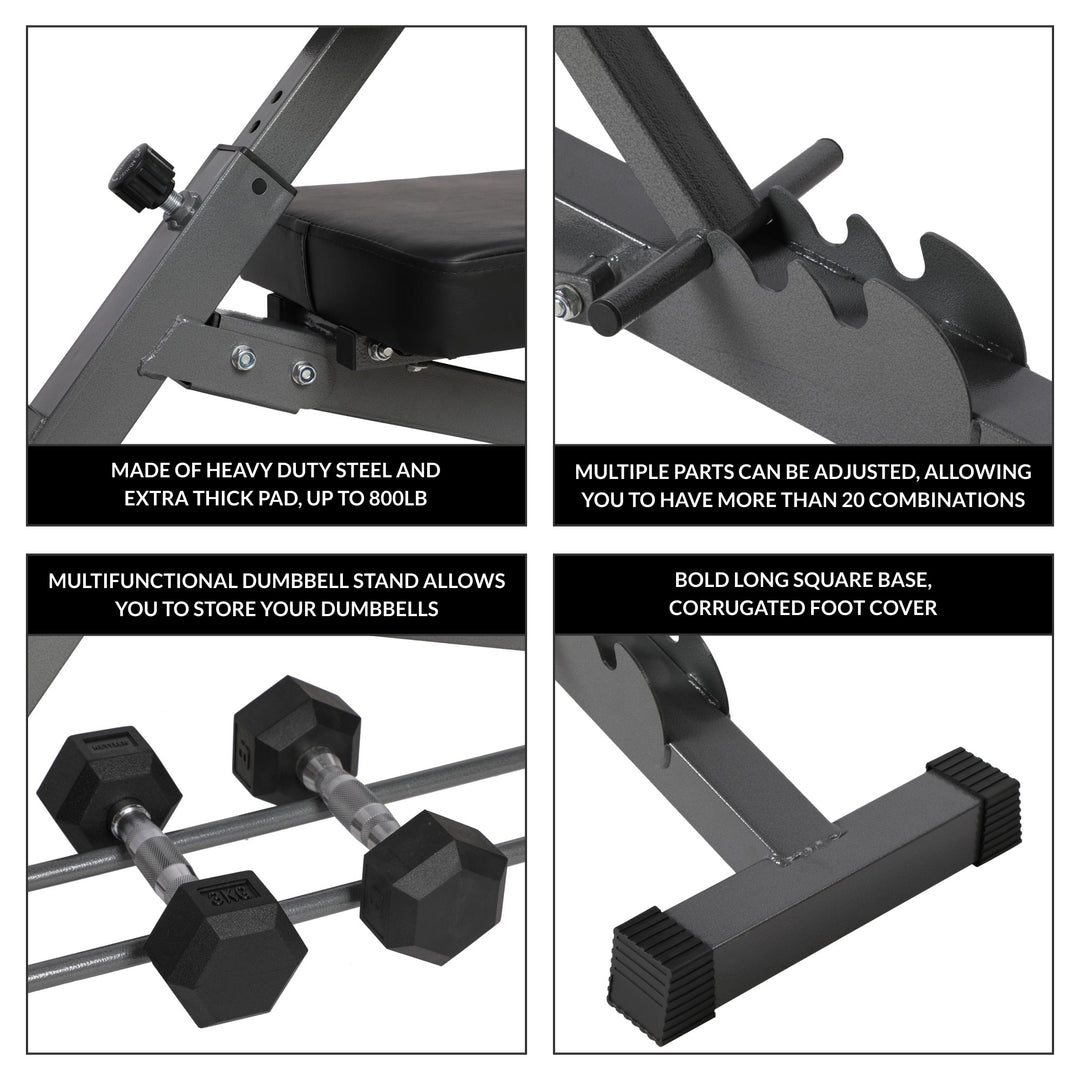 HolaHatha Multi Functional Weight Training Exercise Bench (For Parts)