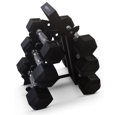 Hexagonal Dumbbell Free Hand Weight Set w/ Rack, 5, 8, & 10 Lbs  (Open Box)