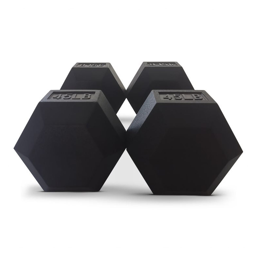 Hexagonal Cast Exercise Dumbbell Free Weight Pair, 45 Pounds (Open Box)