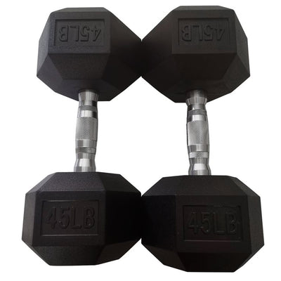 Hexagonal Cast Exercise Dumbbell Free Weight Pair, 45 Pounds (Open Box) - VMInnovations