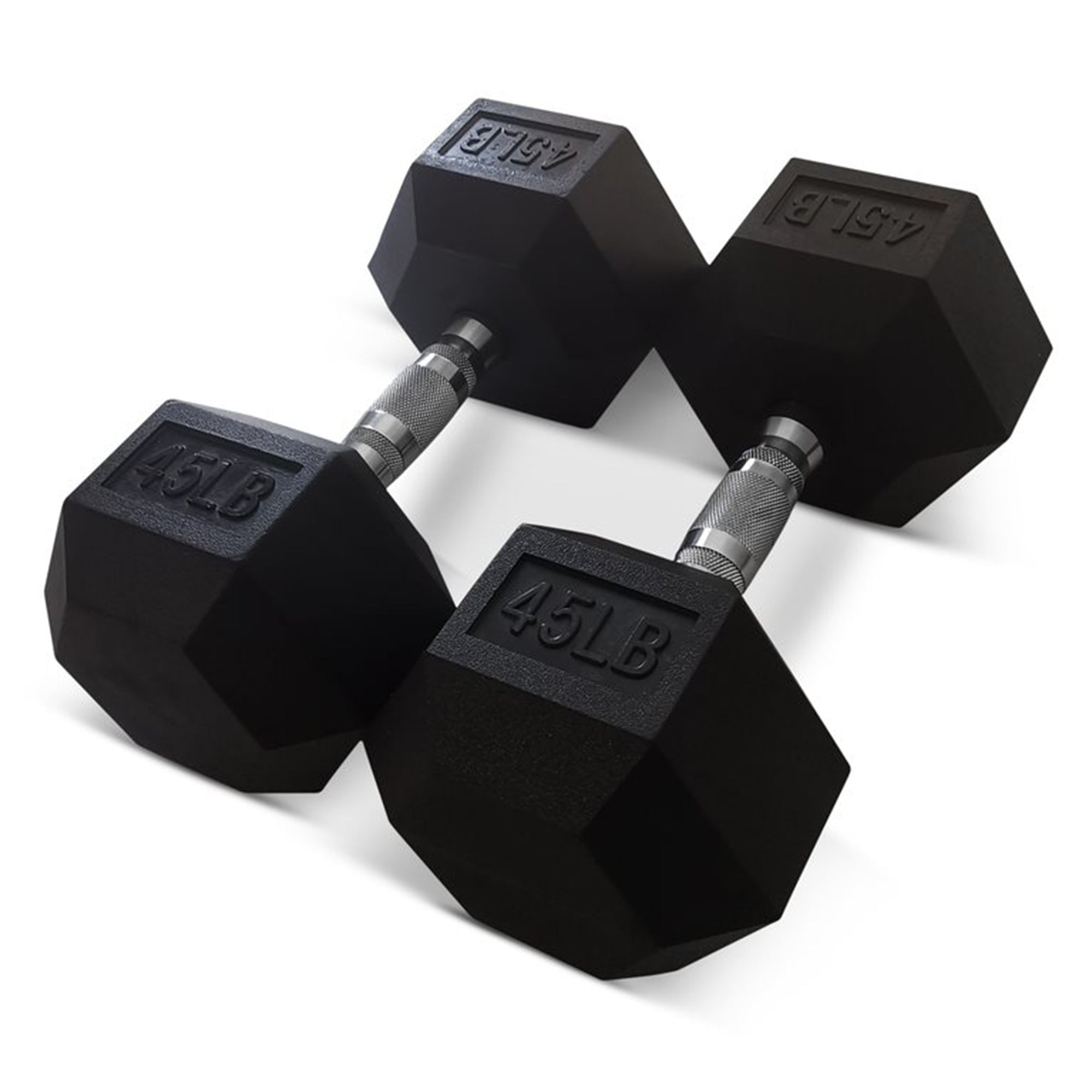 Hexagonal Cast Exercise Dumbbell Free Weight Pair, 45 Pounds (Open Box) - VMInnovations