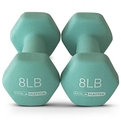 HolaHatha Weight Set w/ 3, 5 & 8 LB Hand Weights & Storage Rack (Open Box) - VMInnovations