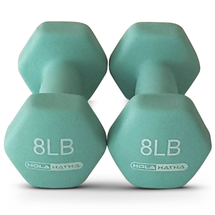 HolaHatha Weight Set w/ 3, 5 & 8 LB Hand Weights & Storage Rack (Open Box)