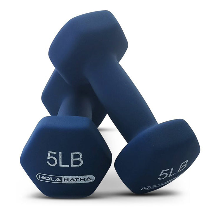 2, 3, & 5 Lb Neoprene Dumbbell Weight Set w/ Rack, Red/Blue (Open Box)