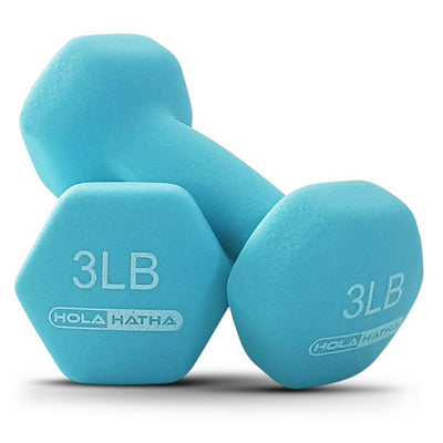 2, 3, & 5 Lb Neoprene Dumbbell Free Hand Weight Set w/ Rack, Red/Blue (Used) - VMInnovations