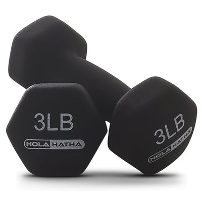 HolaHatha 2, 3, & 5 Pound Neoprene Dumbbell Weight Set w/ Rack, Pastel (Used) - VMInnovations