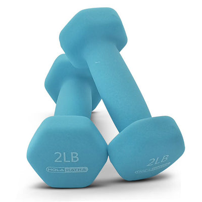 HolaHatha 2, 3, 5, 8, 10 Lb Neoprene Dumbbell Free Weight Set w/ Rack (Open Box) - VMInnovations