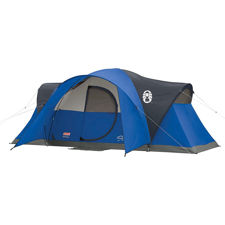 Coleman Montana Spacious 8 Person Cabin Camping Tent with Hinged Door, Blue