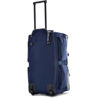 Olympia 29 Inch 8 Pocket U Shape Rolling Duffel Bag w/ Retractable Handle, Navy