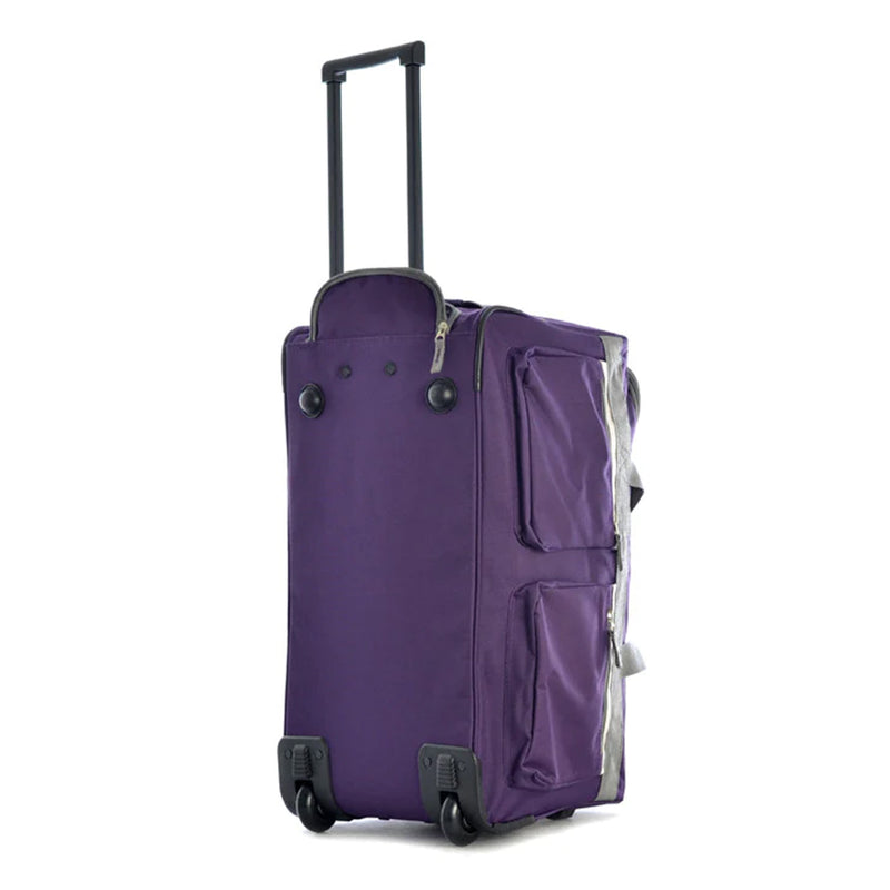 Olympia 29 Inch 8 Pocket U Shape Rolling Duffel Bag with Handle, Lavender (Used)