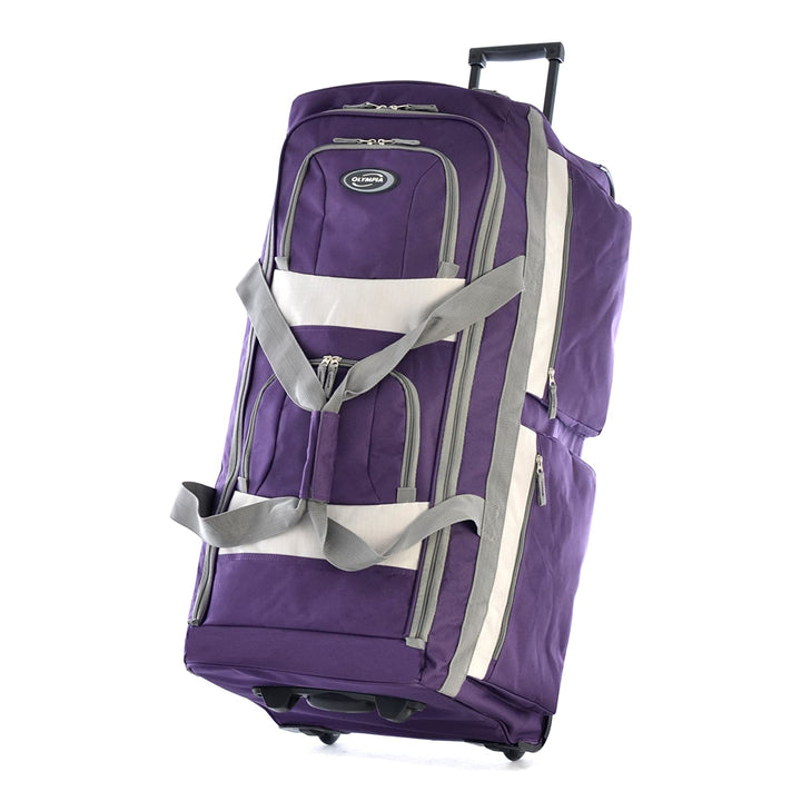 Olympia 29 Inch 8 Pocket U Shape Rolling Duffel Bag with Handle (Open Box) - VMInnovations