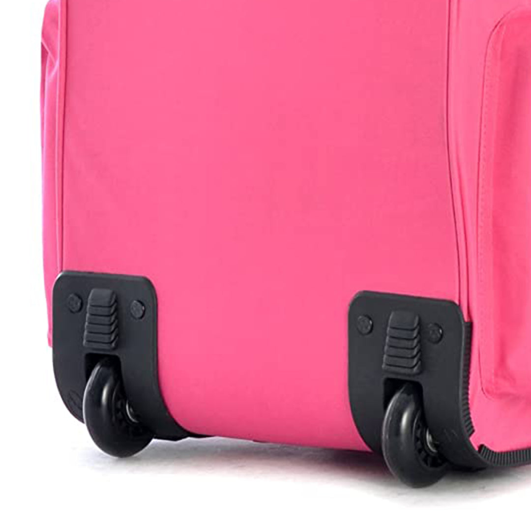 Olympia 29 Inch 8 Pockets U Shaped Rolling Duffel Bag with Handle, Hot Pink