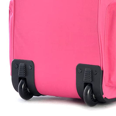 Olympia 29 Inch 8 Pockets U Shaped Rolling Duffel Bag with Handle, Pink (Used)