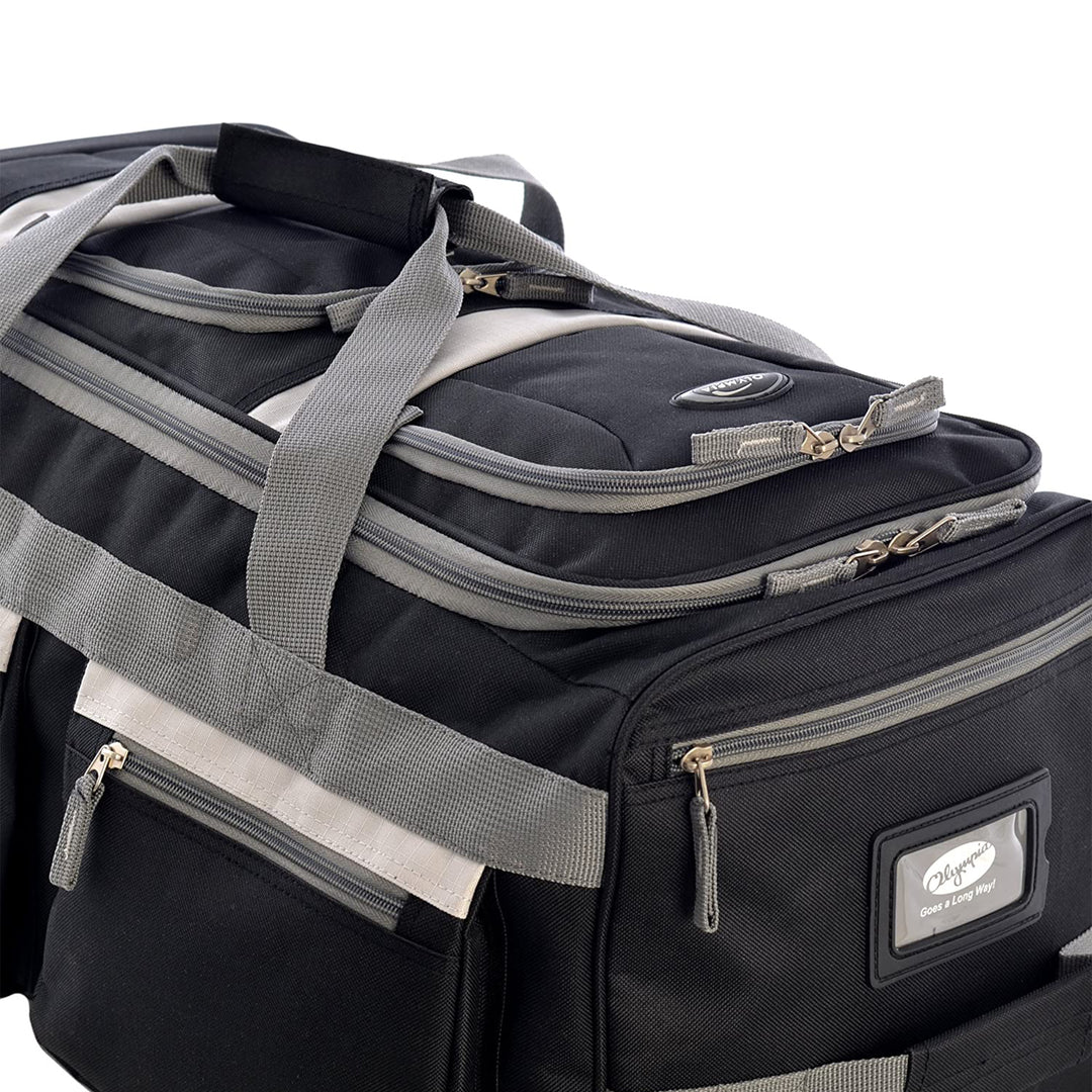 29 Inch 8 Pockets U Shaped Rolling Duffel Bag Case with Handle, Black (Used)