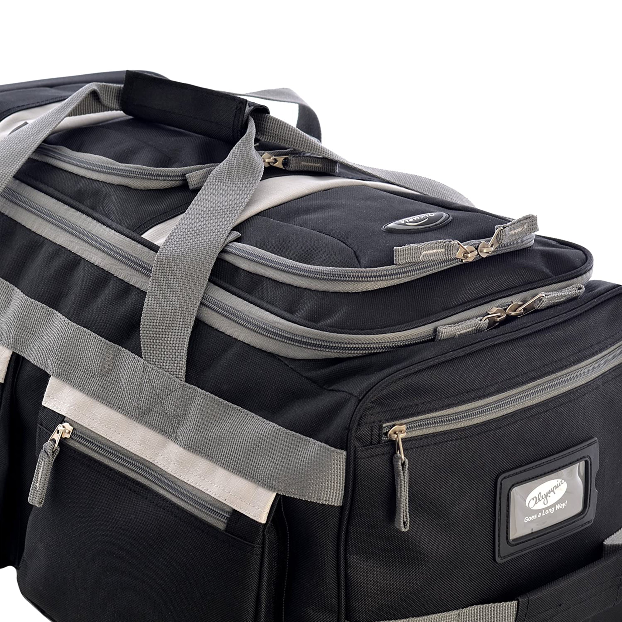 29 Inch 8 Pockets U Shaped Rolling Duffel Bag Case with Handle, Black (Used) - VMInnovations