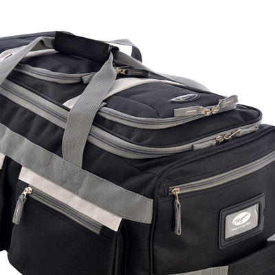29 Inch 8 Pockets U Shaped Rolling Duffel Bag Case with Handle, Black (Used) - VMInnovations