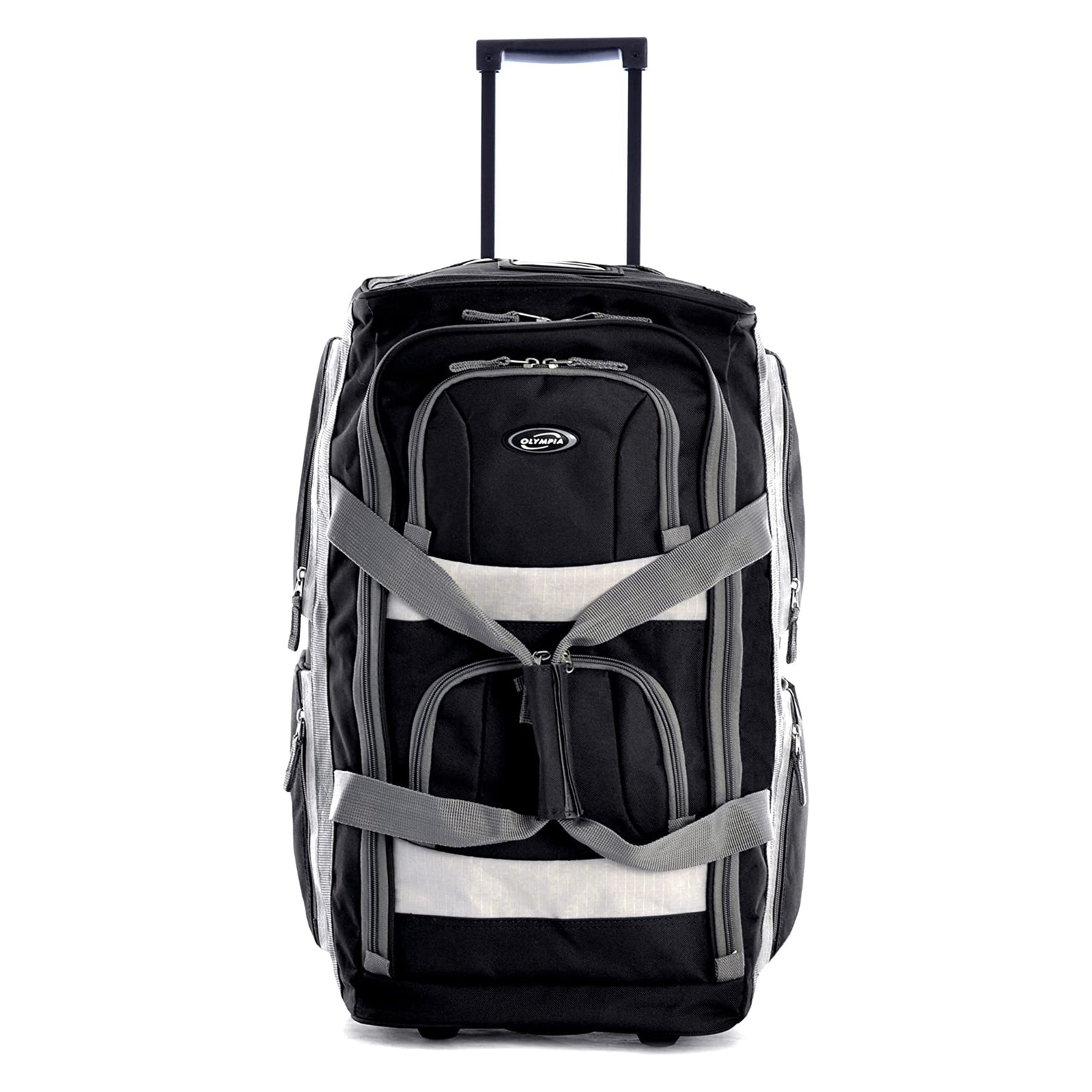 Olympia 29 Inch 8 Pockets U Shaped Rolling Duffel Bag Case with Handle, Black - VMInnovations