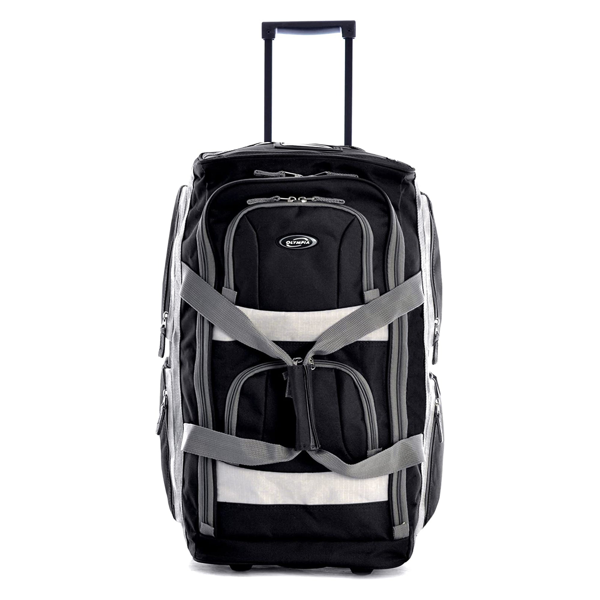 29 Inch 8 Pockets U Shaped Rolling Duffel Bag Case with Handle, Black (Used) - VMInnovations