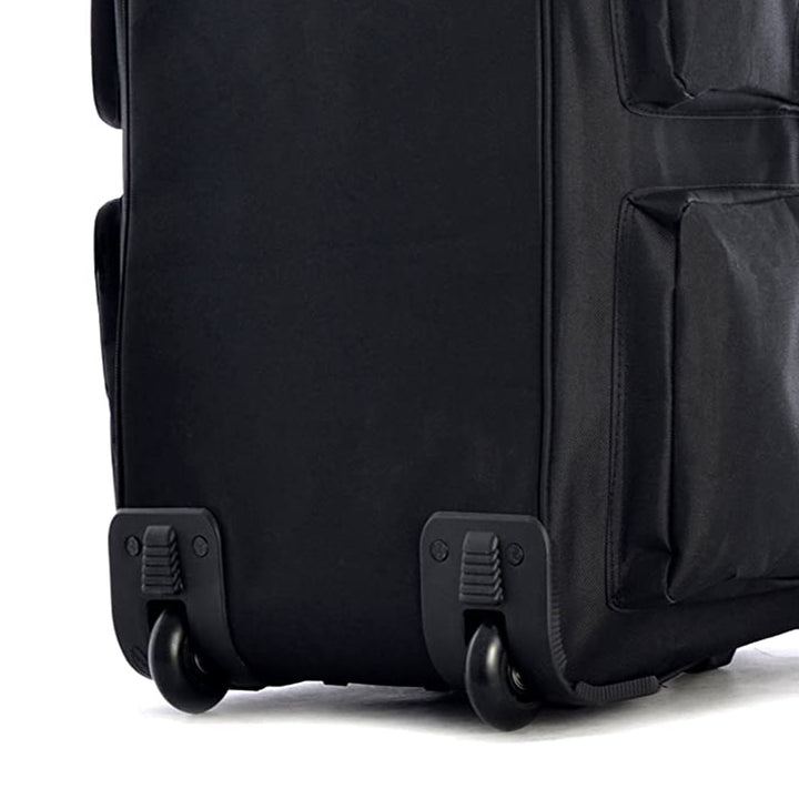 29 Inch 8 Pockets U Shaped Rolling Duffel Bag Case with Handle, Black (Used)