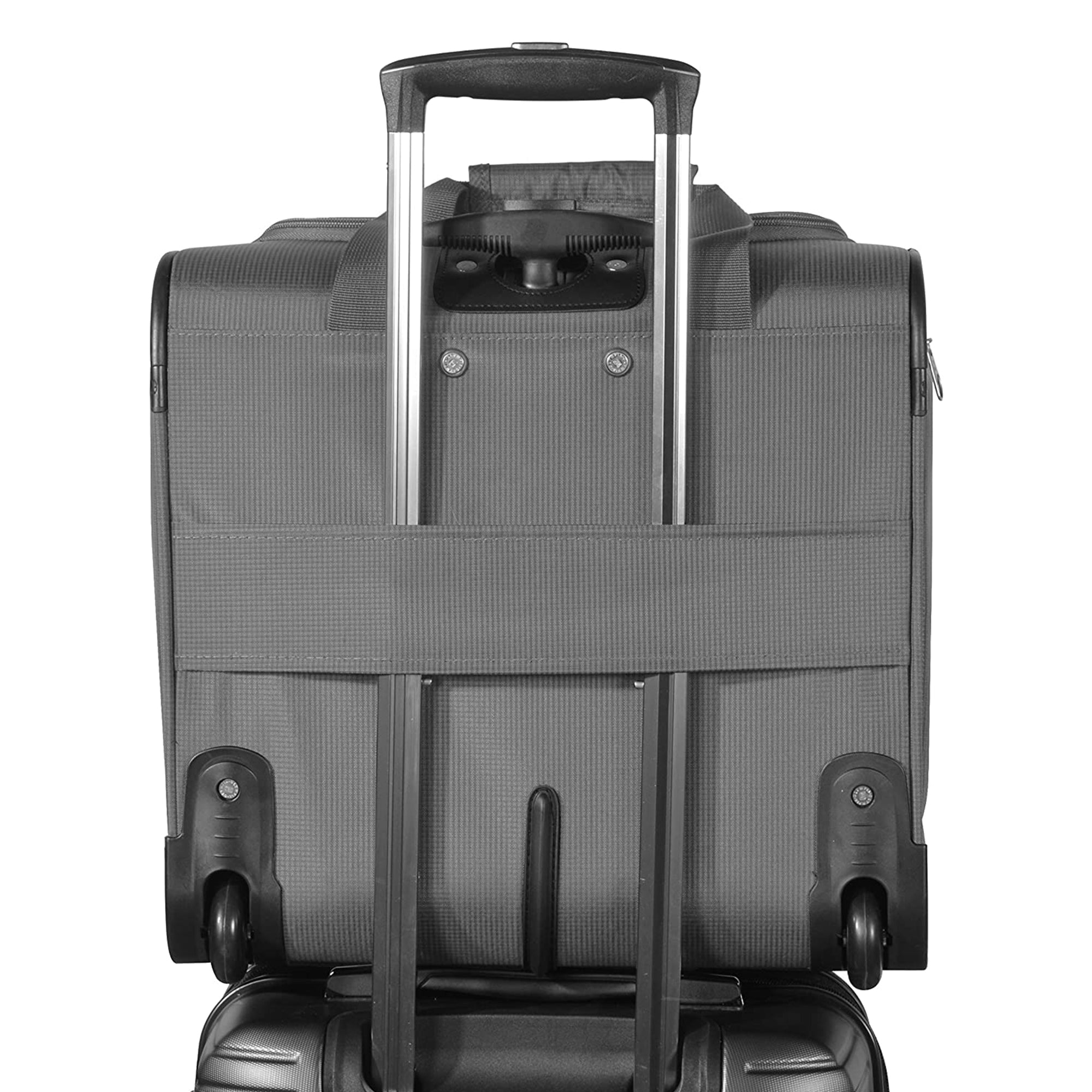 Olympia Lansing Nylon Wheeled Carry On Suitcase w/Divider, Gray (Open Box) - VMInnovations