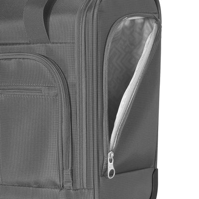 Olympia Lansing Nylon Wheeled Carry On Suitcase w/Divider, Gray (Open Box) - VMInnovations