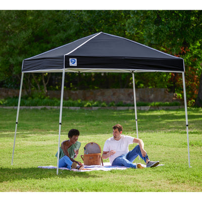 Z-Shade 10 x 10 Ft Angled Leg Tent w/ a 4 Pack of Heavy Duty Weight Bags, Black