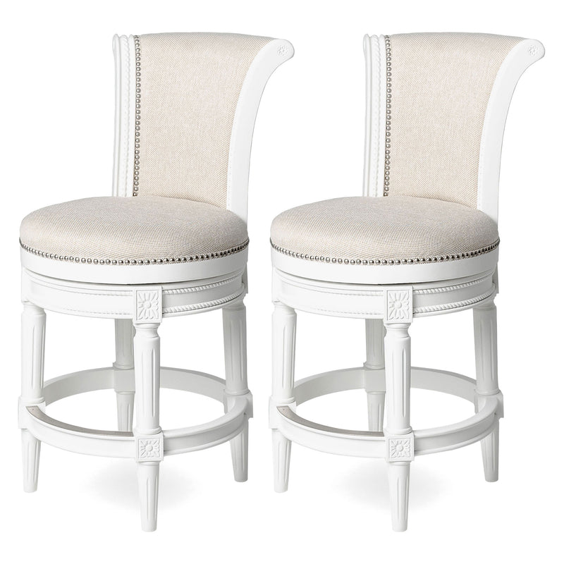 Maven Lane Pullman High-Back Counter Stool, Alabaster White (For Parts) (2 Pack)