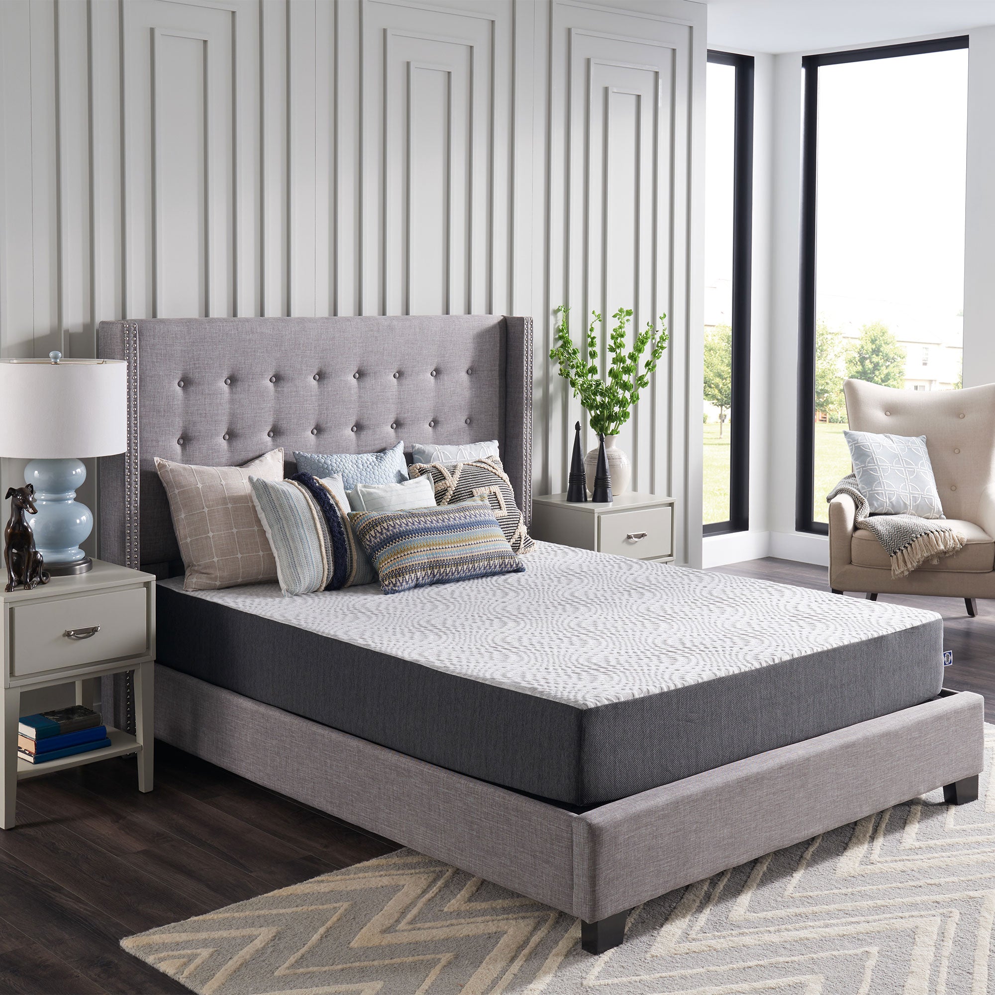 Sealy F03-00155-TX0 Essentials 10 Inch Hybrid Mattress in a Box, Twin XL, White