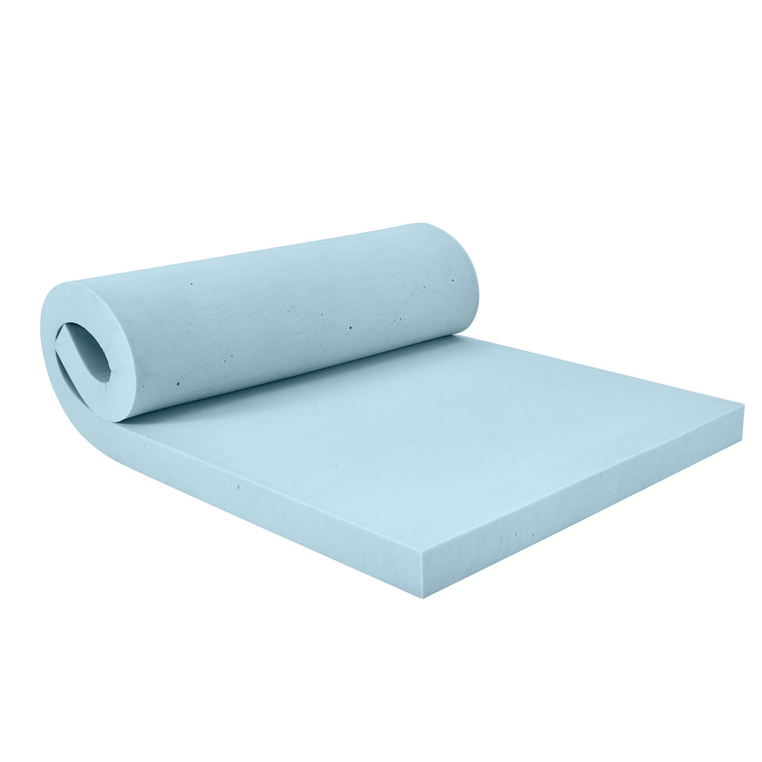 Sealy 3 in Blue Swirl TrueForm Memory Foam Gel Infused Mattress Topper(Open Box)