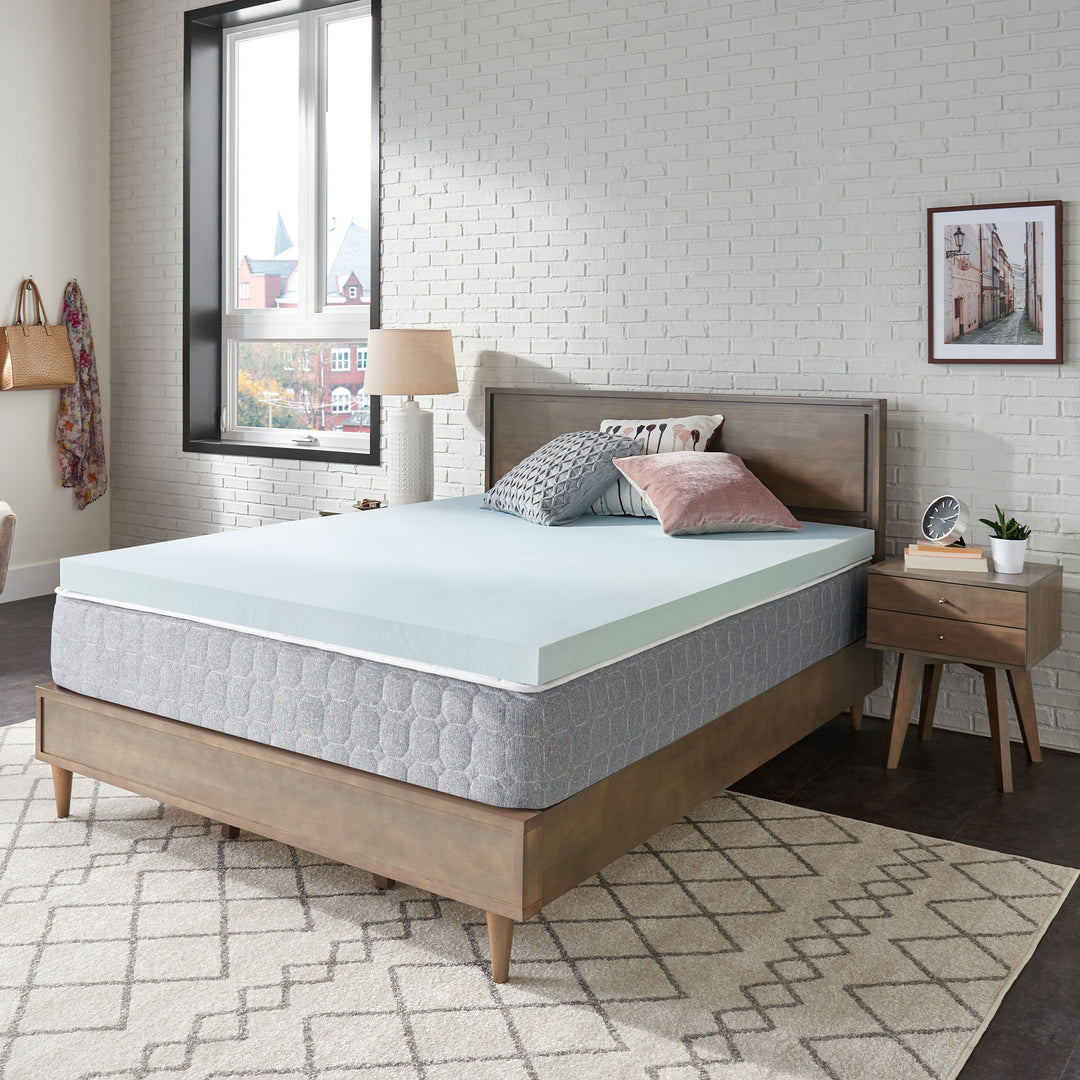 Sealy 3" Blue Swirl TrueForm Memory Foam Gel Infused Mattress Topper, Cali King