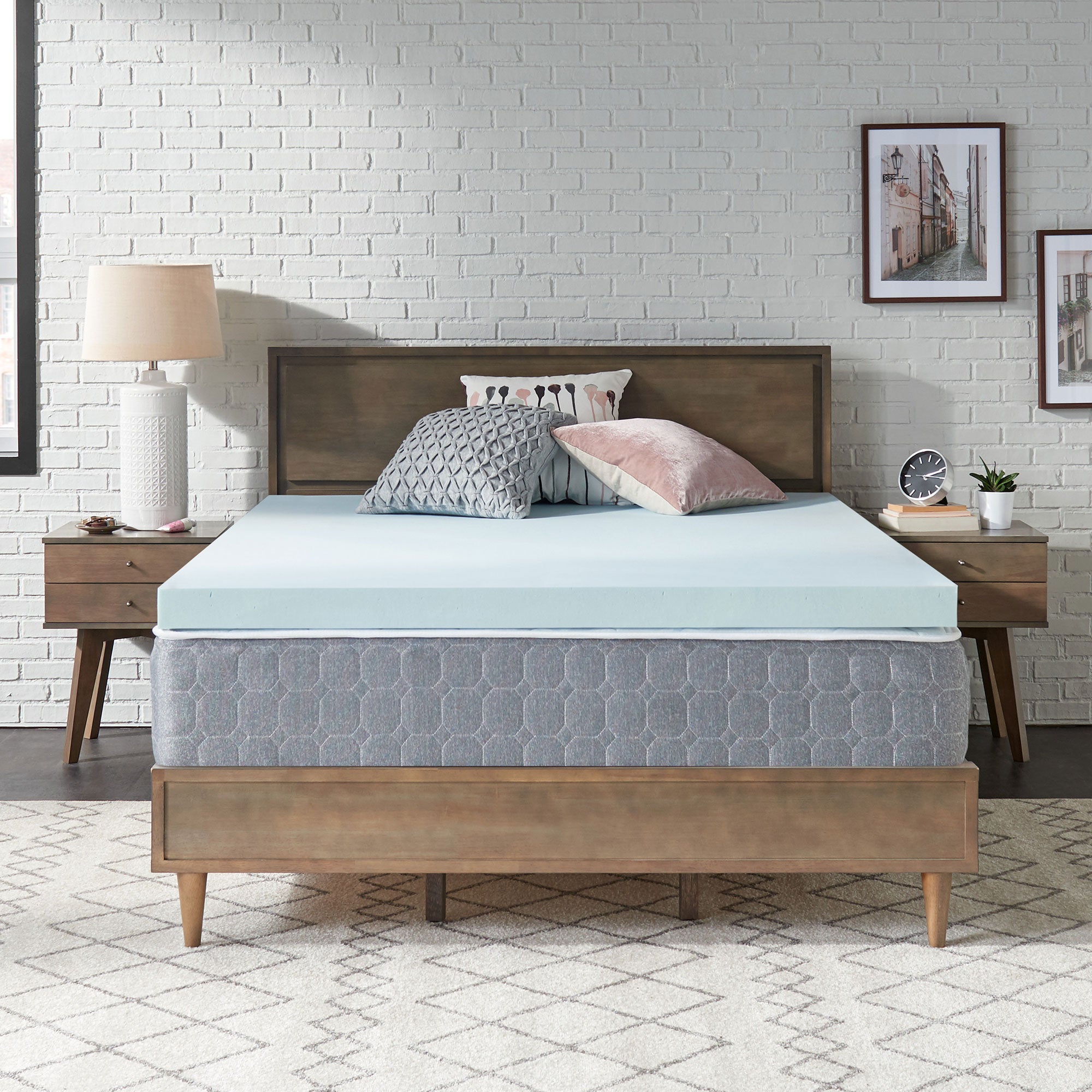 Blue Swirl 3in TrueForm Memory Foam Gel Infused Mattress Topper, Full (Open Box) - VMInnovations