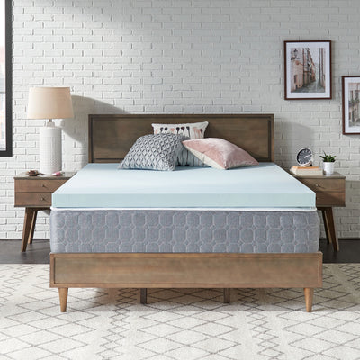 Blue Swirl 3in TrueForm Memory Foam Gel Infused Mattress Topper, Full (Open Box) - VMInnovations