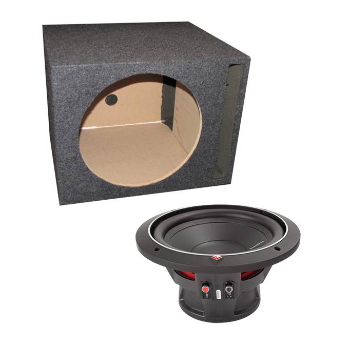 ROCKFORD FOSGATE P1S4-10 10" 500 Watt 4-Ohm Car Audio Subwoofer + Vented Sub Box