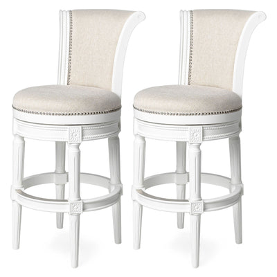 Maven Lane Pullman Swivel Stool, Alabaster White, Bar Height(Open Box) (2 Pack)