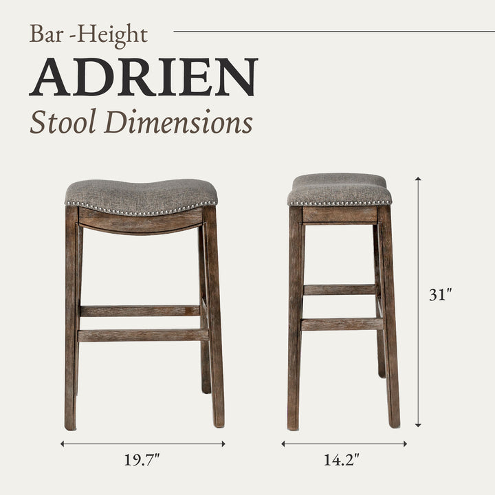 Maven Lane Adrien Saddle Bar Height Stool, Weathered Grey (Open Box) (4 Pack) - VMInnovations
