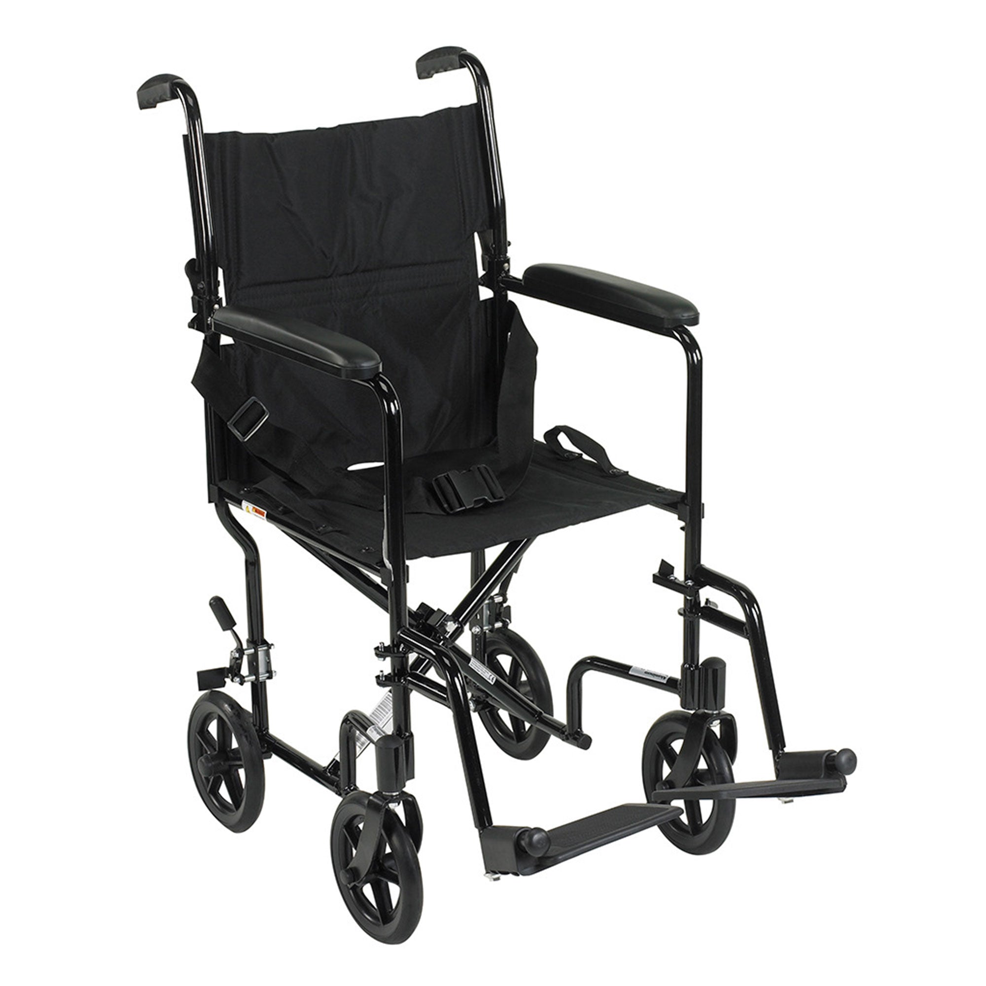 Drive Medical 19 In Lightweight Aluminum Frame Transport Wheelchair Chair, Black