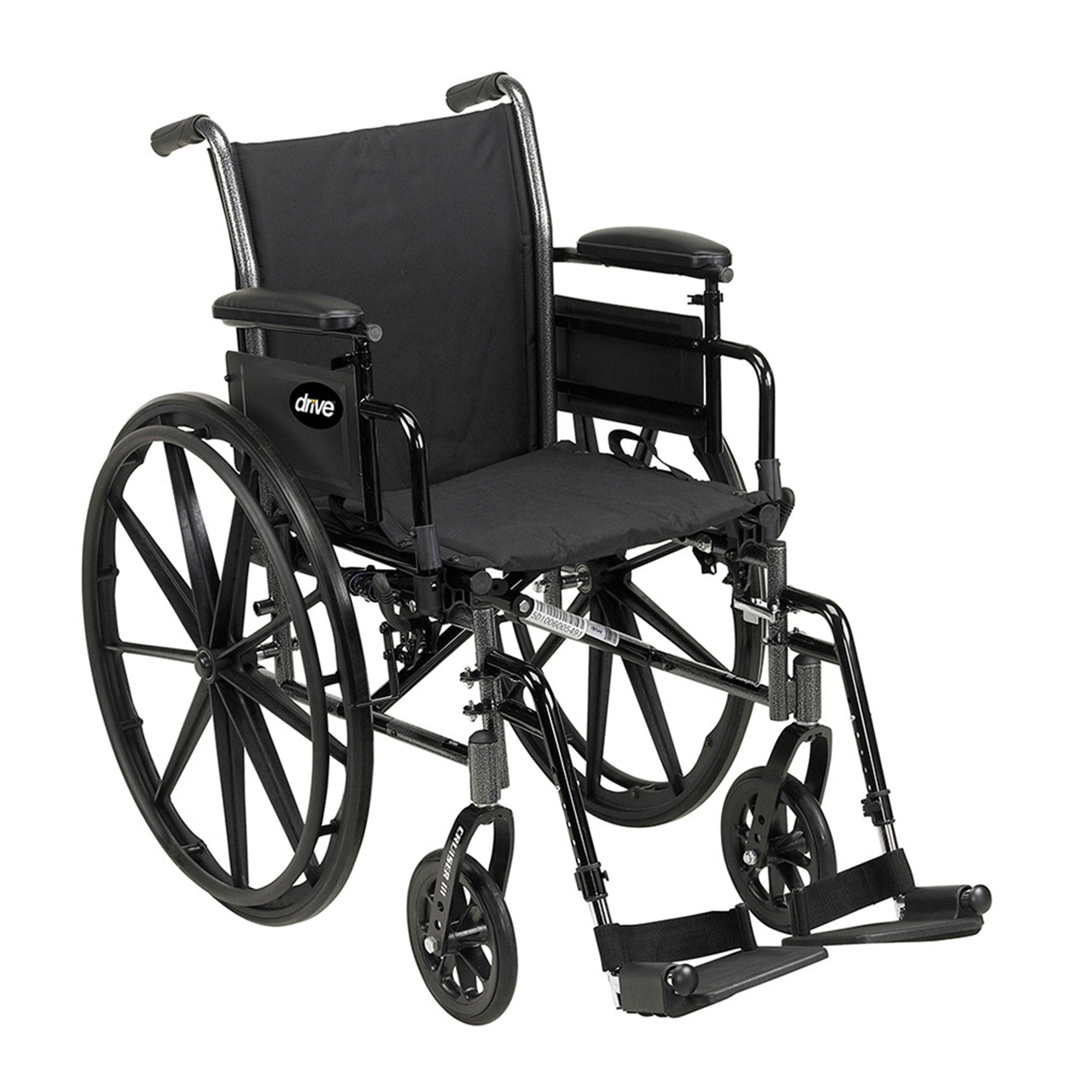 Drive Medical Cruiser III Adjustable Lightweight Durable Steel Frame Wheelchair